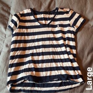 Polo by Ralph Lauren Navy and White Striped Tee